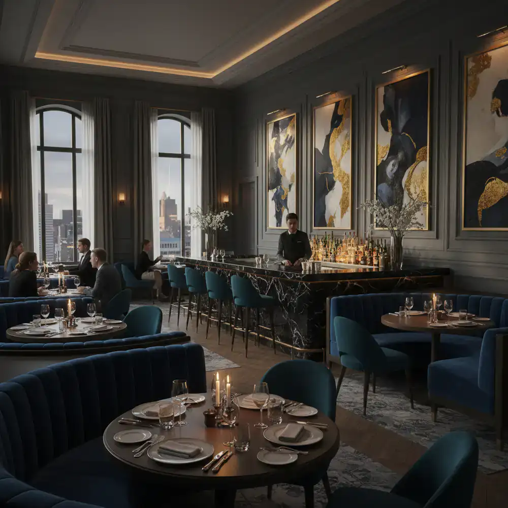 Elegant fine dining restaurant interior setting